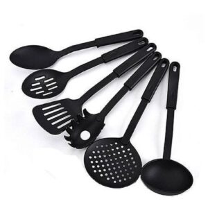 6-set Non Stick Cooking Spoon Black