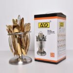 24pc Gold Cutlery Set With Rotating Stand