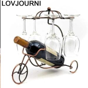 Bicycle Wine Bottle And Glass Holder Rack