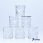 6pc Gold Ring Water Glasses