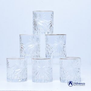 6pc Gold Ring Water Glasses