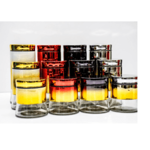 3pc Glass Rainbow Canister