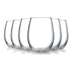 6pcs Oval Glass Clear Big