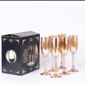 6Pcs Champagne Glass Gold