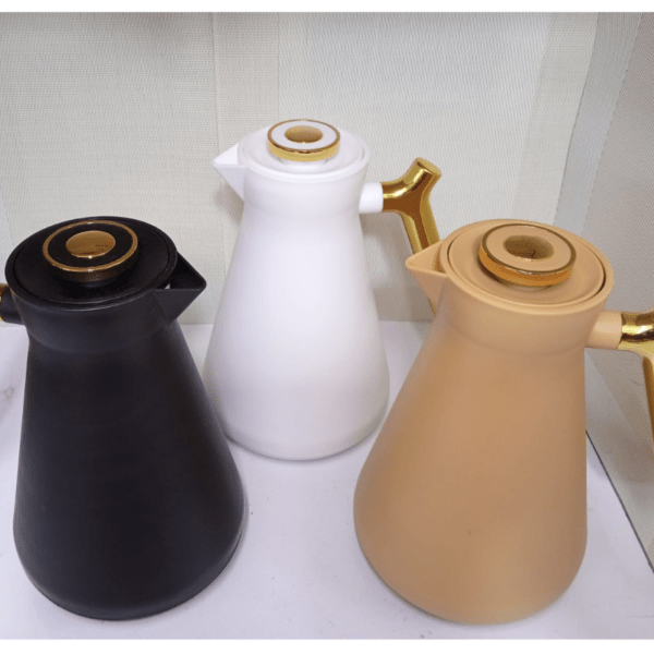 Luxury Gold Handle Top Press Thermos Pot.