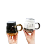 Gold Detailed King and Queen Mirror Gift Mug