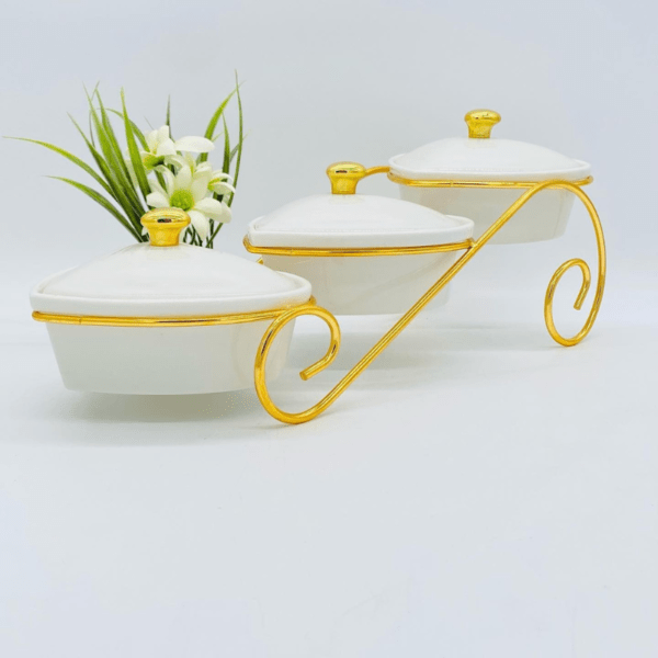 Snack Bowl Love With Gold Rack