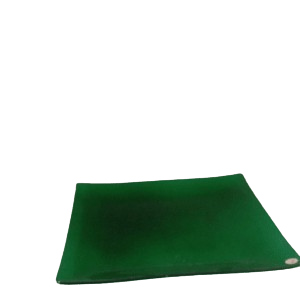 6pc Green Glass Plate Square