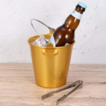 Ice Cube Bucket Steel Gold