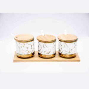 3pc Seasoning Marble Sugar Dish